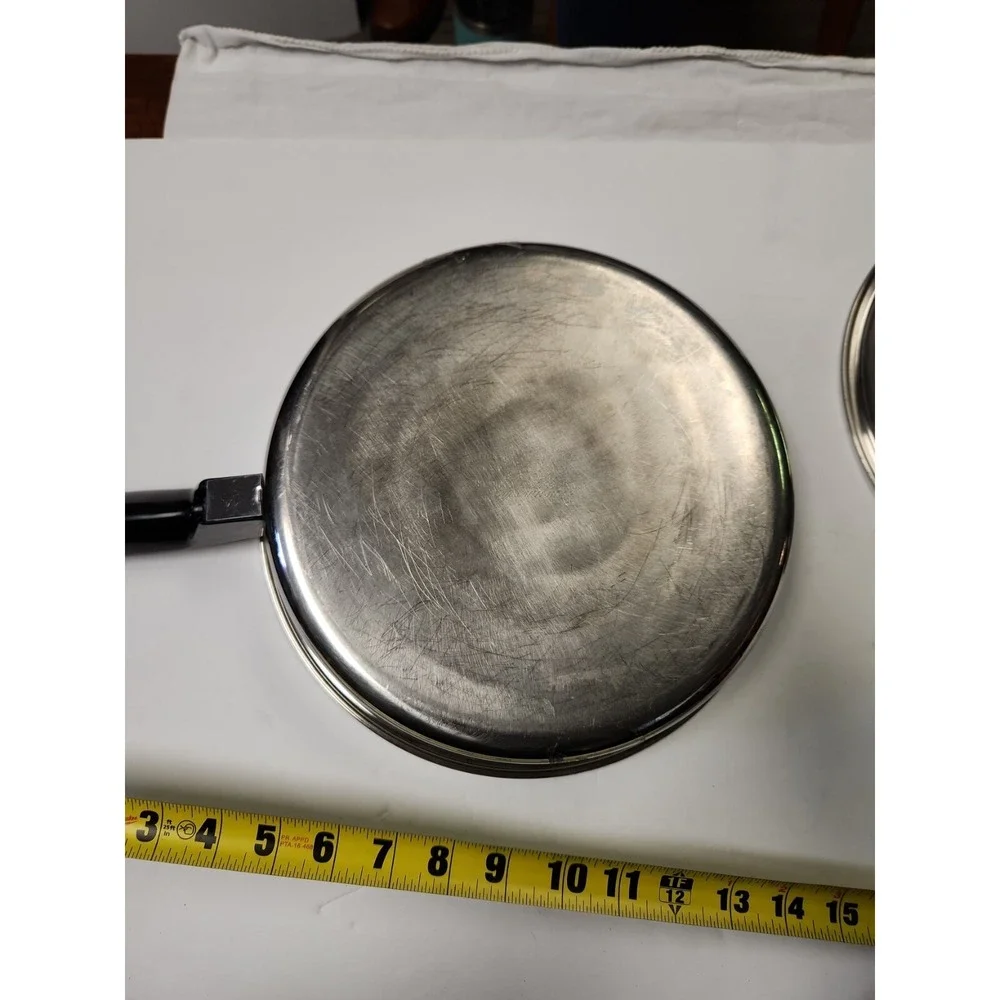 Duncan Hines 3 Ply 18-8 Stainless Steel Skillet‎ Fry Pan & Lid - 10 1/2